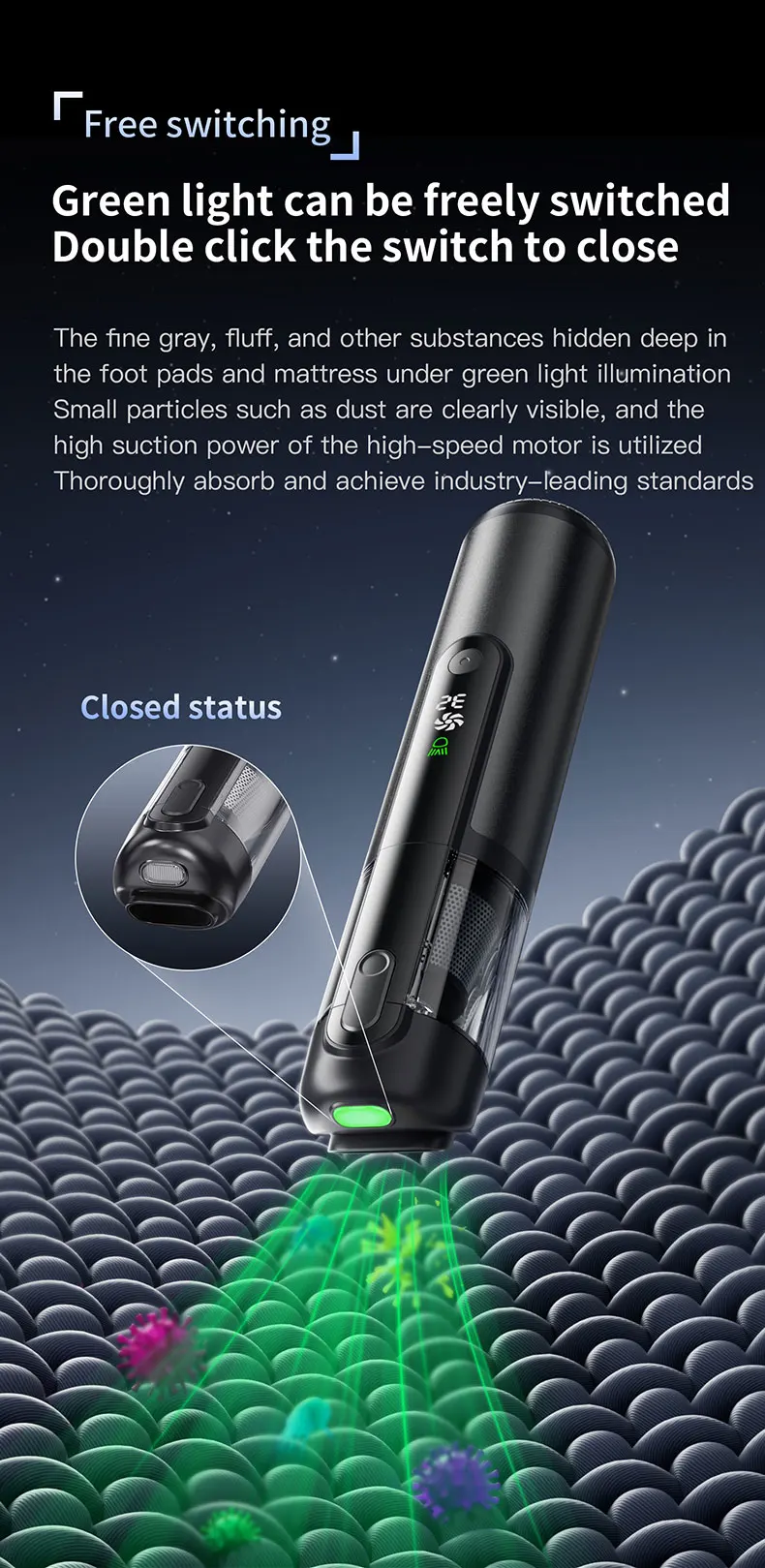 

Nexest Portable 16500PA Handheld Vacuum Cleaner Interior Car Cleaning Suction Blowing Inflate-4in1 Functions Dry Use