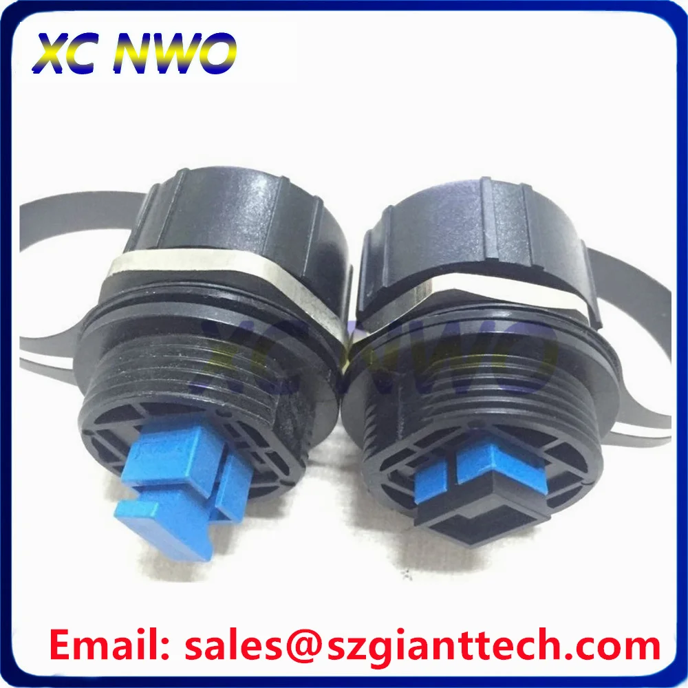 ODVA SC SX Inline Fiber Optic Adapter,IP67 ODVA-SC Bulkhead with Dust Cap,Outdoor IP65 Waterproof Connector