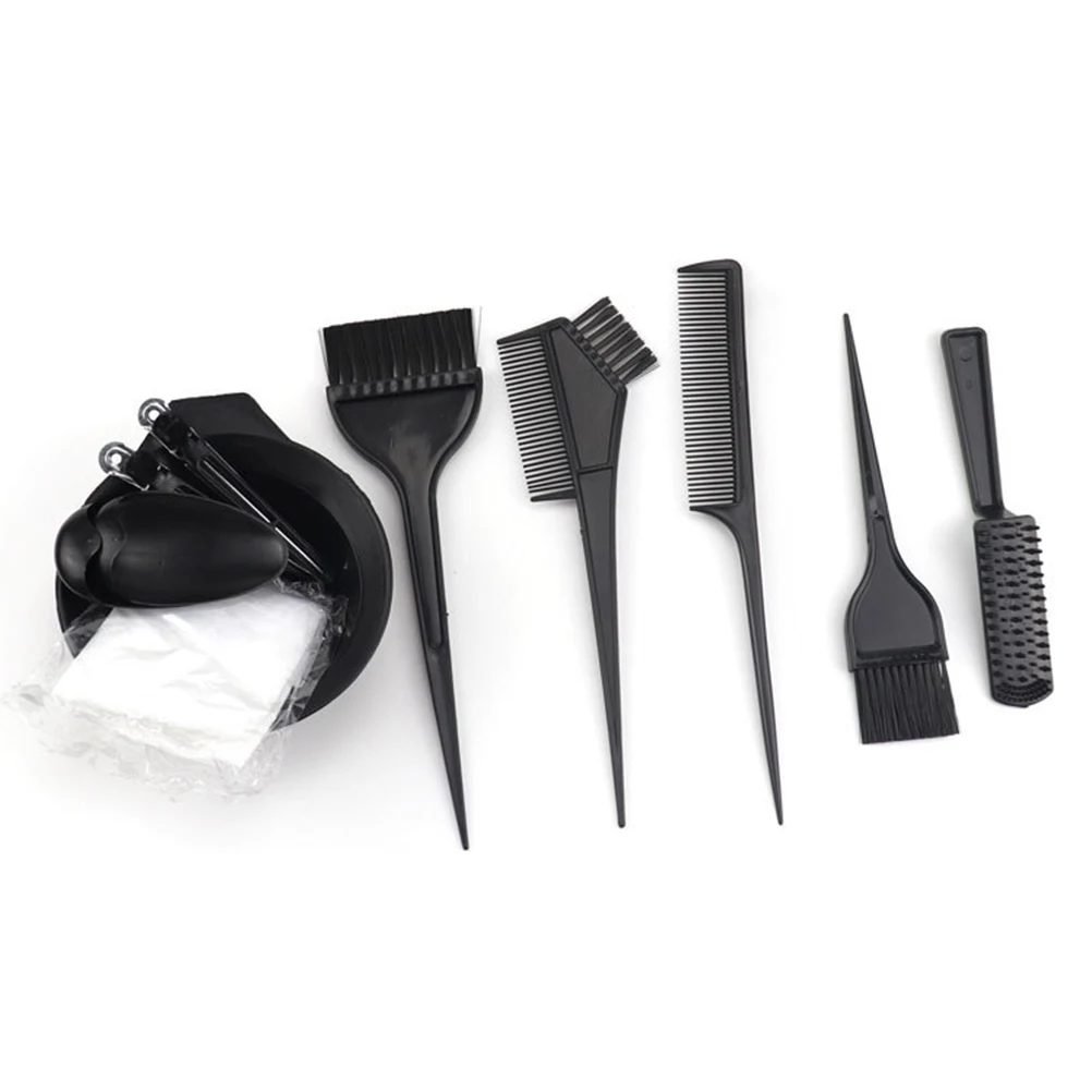 Coloração de cabelo Tool Set, Dye Brush, Tigela, Pente, Clip, Capa, Ear Cap, Luva, Tint Kit, Casa, Salão, 11Pcs, Conjunto