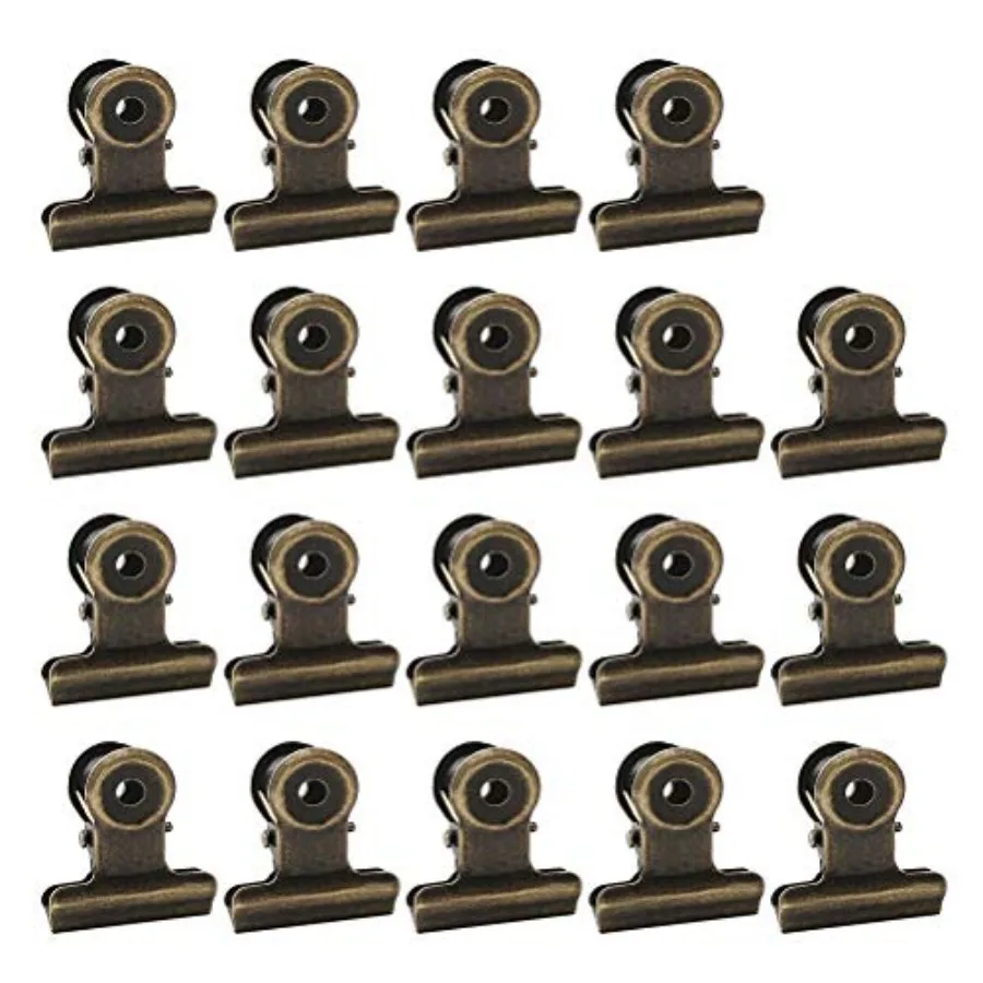 

100 Pack Metal Hinge Clips, Small Metal Clip Money Binder Paper Clips for Crafts, Food Bags, Drawings, Photos, Tags Bags, Shops