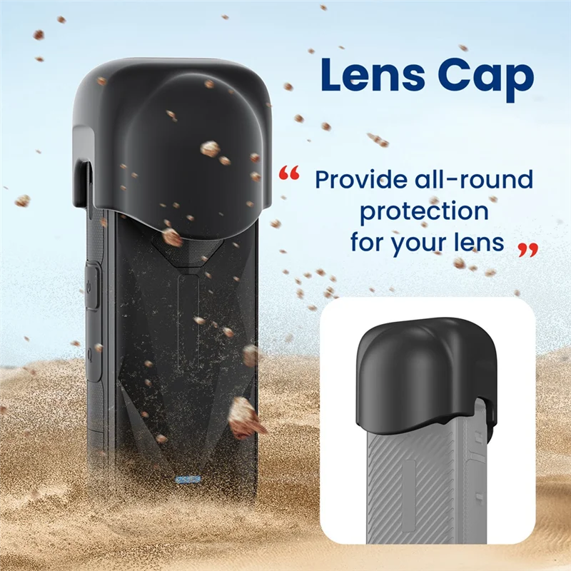 ABKQ-крышка объектива для Insta360 X4, защитная крышка, аксессуары для камеры Insta360 X4, защита от пыли и царапин, силиконовый защитный объектив