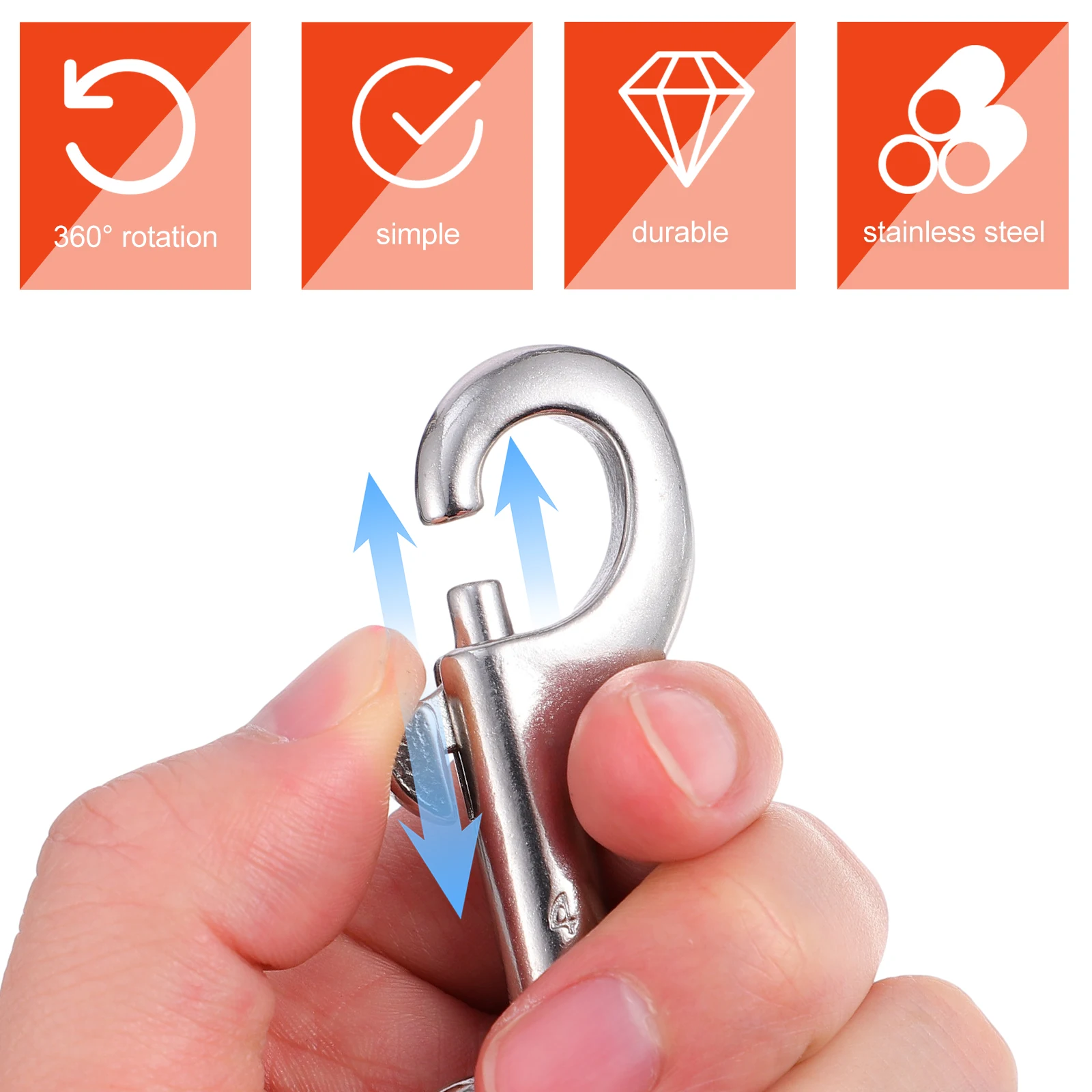 

2 Pcs Pet Leash Hook Swivel Snap Clip Bolt Stainless Steel Leashes Key Chain