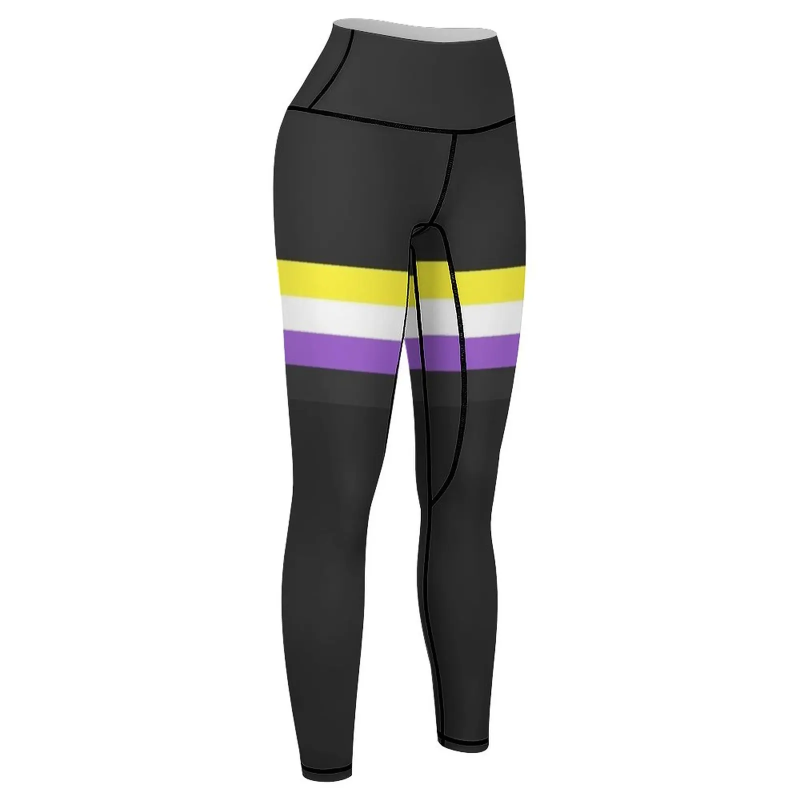 Non-binary Pride Stripe Leggings Legging sport sports woman gym Women's high waist leggins push up woman Womens Leggings