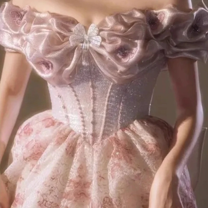 2025 Abito da fidanzamento per banchetti estivi delle nuove donne Abito da toast retrò francese alla moda Abito monospalla di alta qualità