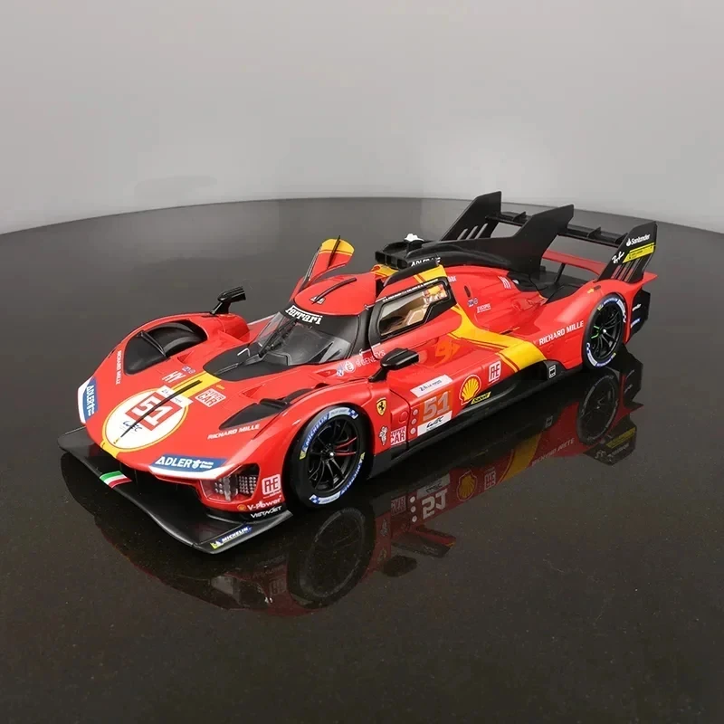 В наличии Bburago 1:24 Ferrari 499P 2023 24 часа Le Mans Champion LMH # Модель Ferrari 51, модель автомобиля Ferrari, подарок на день рождения, краска для выпечки