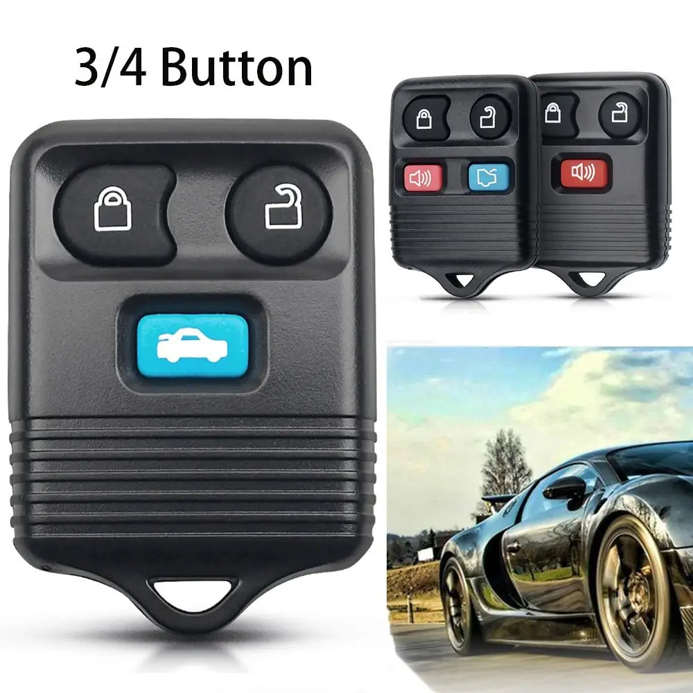 3/4 Buttons Car Key Shell Keyless Entry ABS Car Key Case Black Remote Car Key Shell for Ford Escape Exursion Explorer Mercury