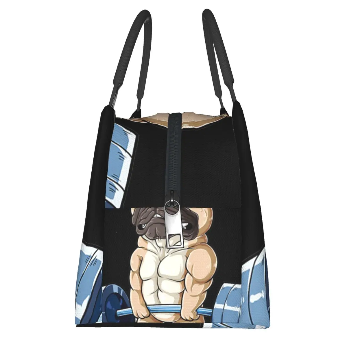 Monster Pug Dog Weightlifting Exercise Fitness Gym Workout Portable insulation bag for Cooler Food Office Pinic Container