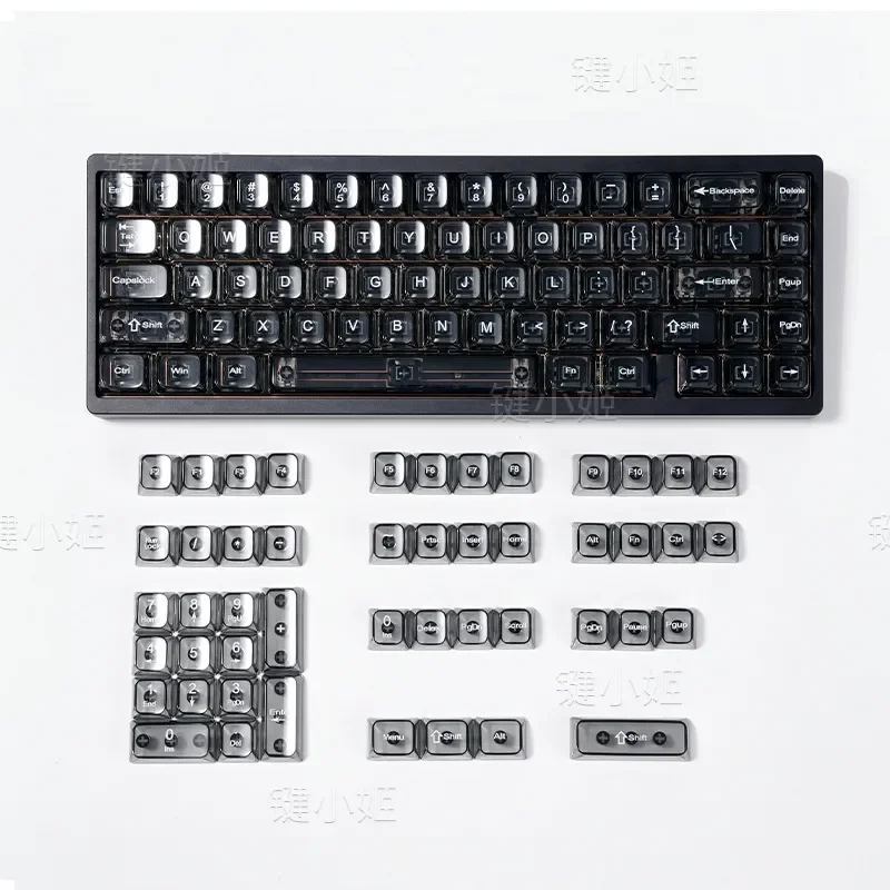 

Dark night black high-transparency keycap (boxed) keycap MDA height PBT suitable for Mega lion mad68/fire