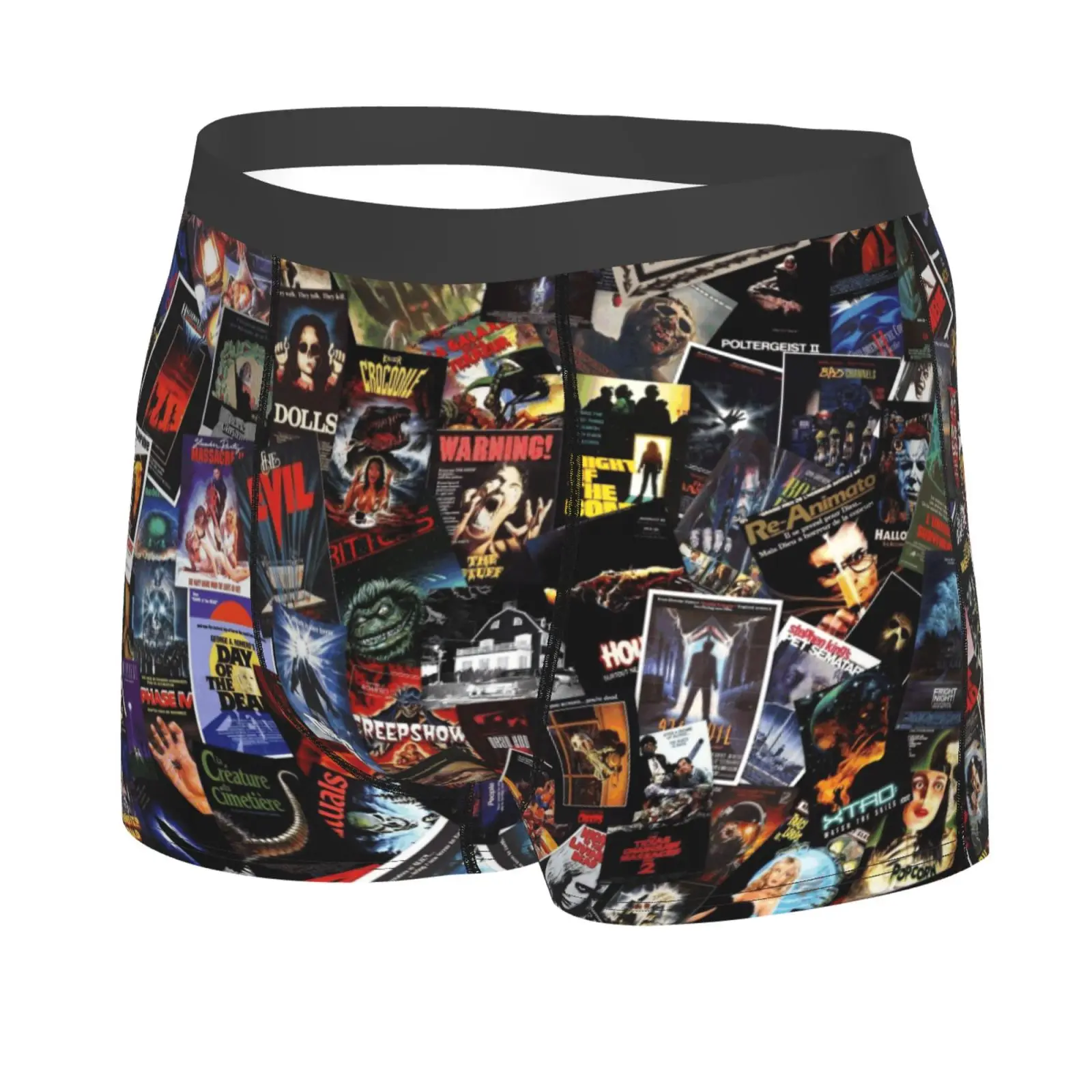 Horror Movie Patterns Men Printed Boxer Briefs Underwear Highly Breathable Boxer Shorts Panties Breathable Underpants for Homme