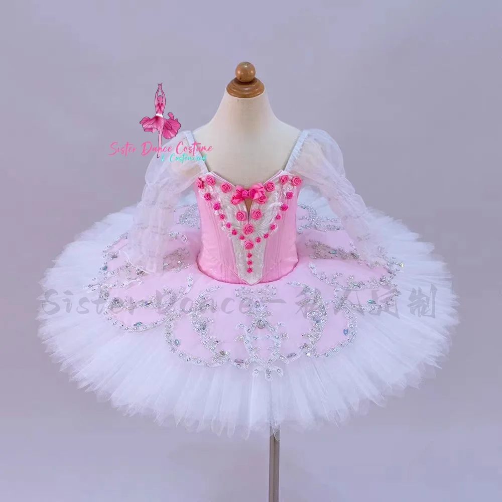 2024 New Pink fairy doll variation tutu Private custom adult children performance competition dress women's costume