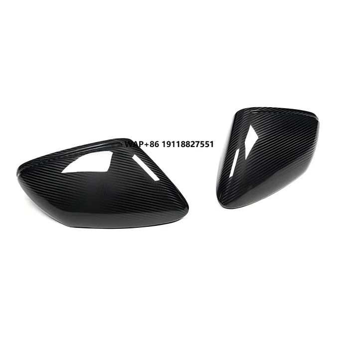 High New Carbon Fiber Black Side View Mirror Cover Caps Automatic Dimming for 992 911 J1 Taycan 2019-2023 L+R Side