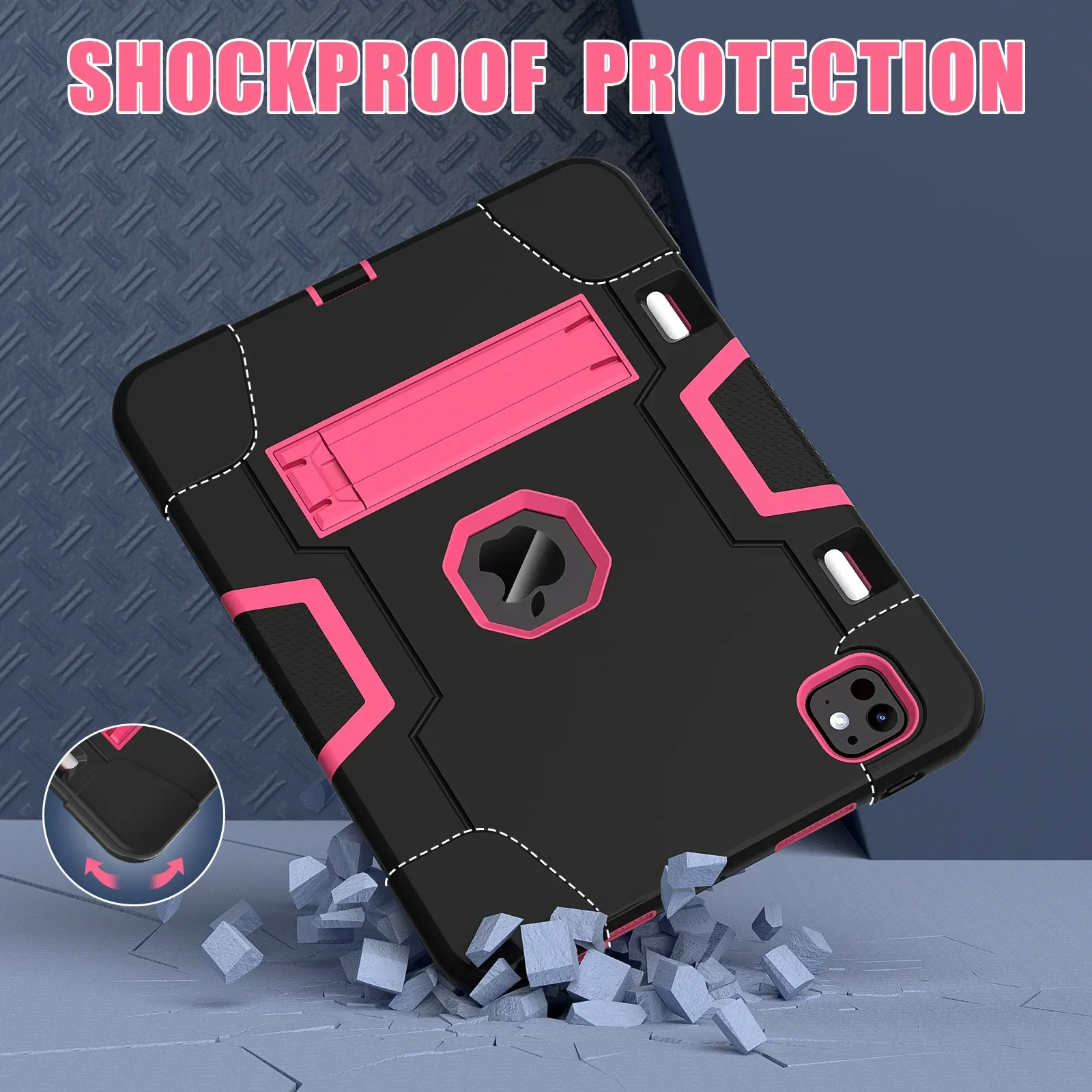 New Ipad Case Applicable Ipad Pro 11 All-inclusive Silicone Waterproof and Drop-proof Tablet Case Ipad Stand