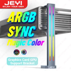 JEYI RGB GPU Graphics Card Support Bracket Aluminum Alloy Video Card Holder, Built-in 5V ARGB SYNC Lamp, Adjustable Height