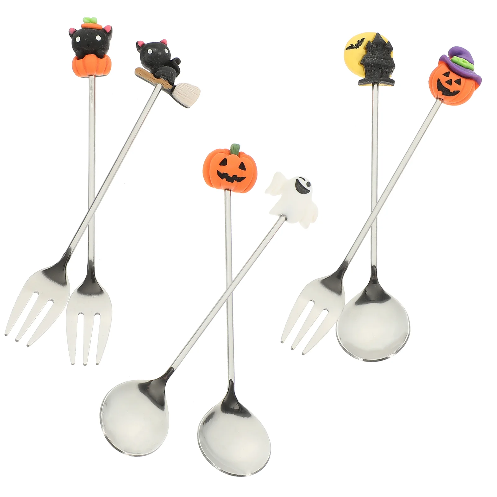 Halloween Sugar Spoon Creative Tableware Set Forks Cake Stainless Steel Dinner Peanut Butter Silverware