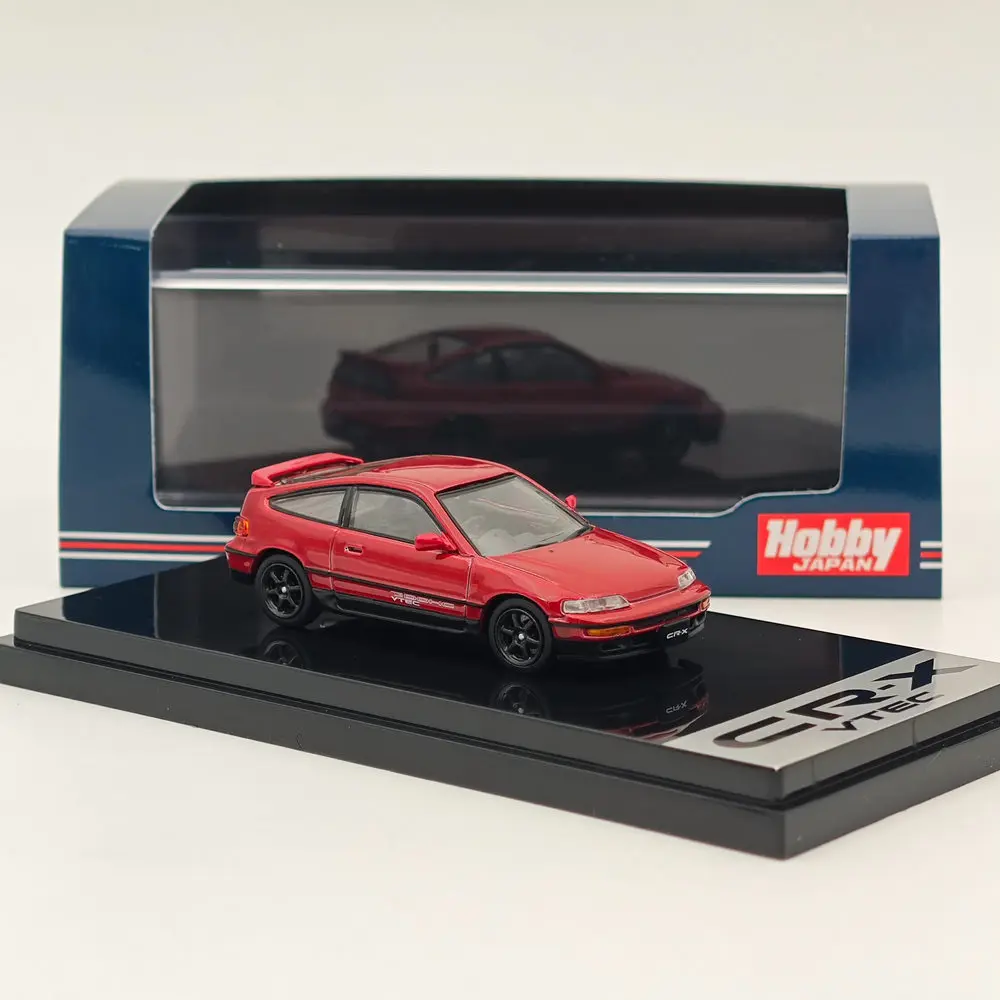 1:64 Hobby Japan for CR-X SiR (EF8) J.D.M. Style Red Pearl HJ643005R Diecast Model Car Miniature Limited Collection Auto Toys