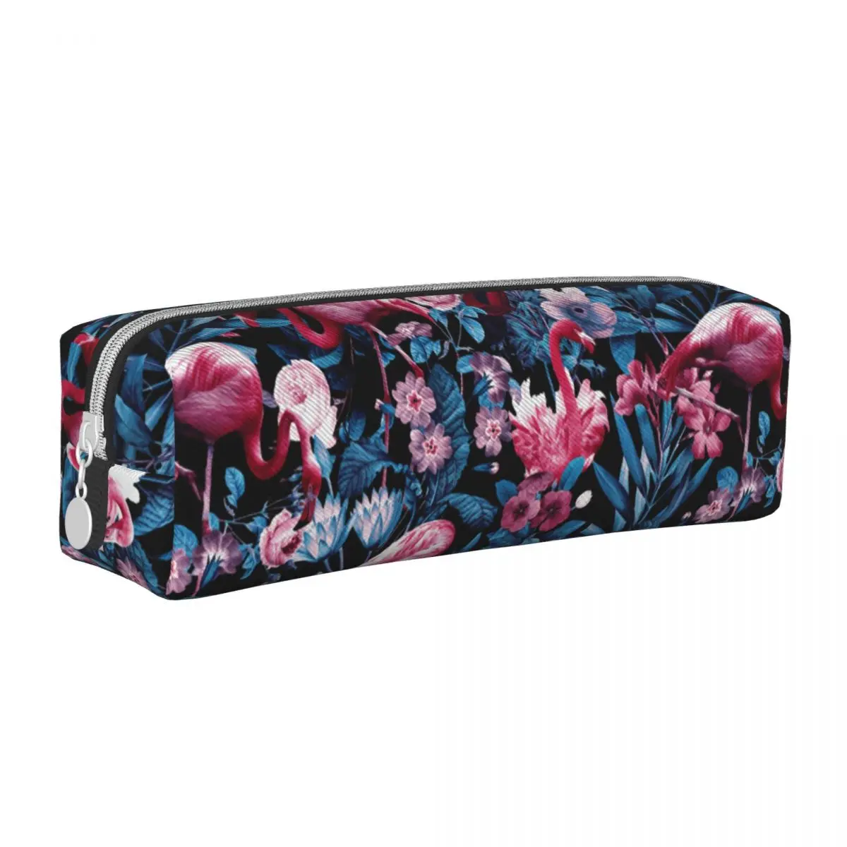 Floral And Flamingo Pencil Case Animal PU Leather Pencil Pouch Students Vintage Large Capacity School Pencil Cases Stationery