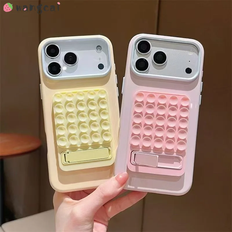 Suction Cup Stand Case Fo Samsung Galaxy A08 A07 M07 F07 A06 A05S M05 F05 A04E A04S M04 A03 Coe A03S Dopamine Candy Soft Casing