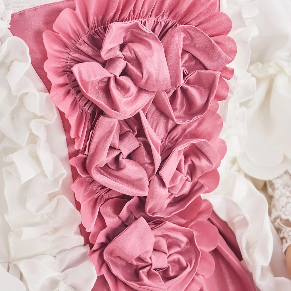 María Antonieta corte barroco blanco rosa rococó Colonial georgiano traje vestido de baile vestido de novia Medieval renacentista