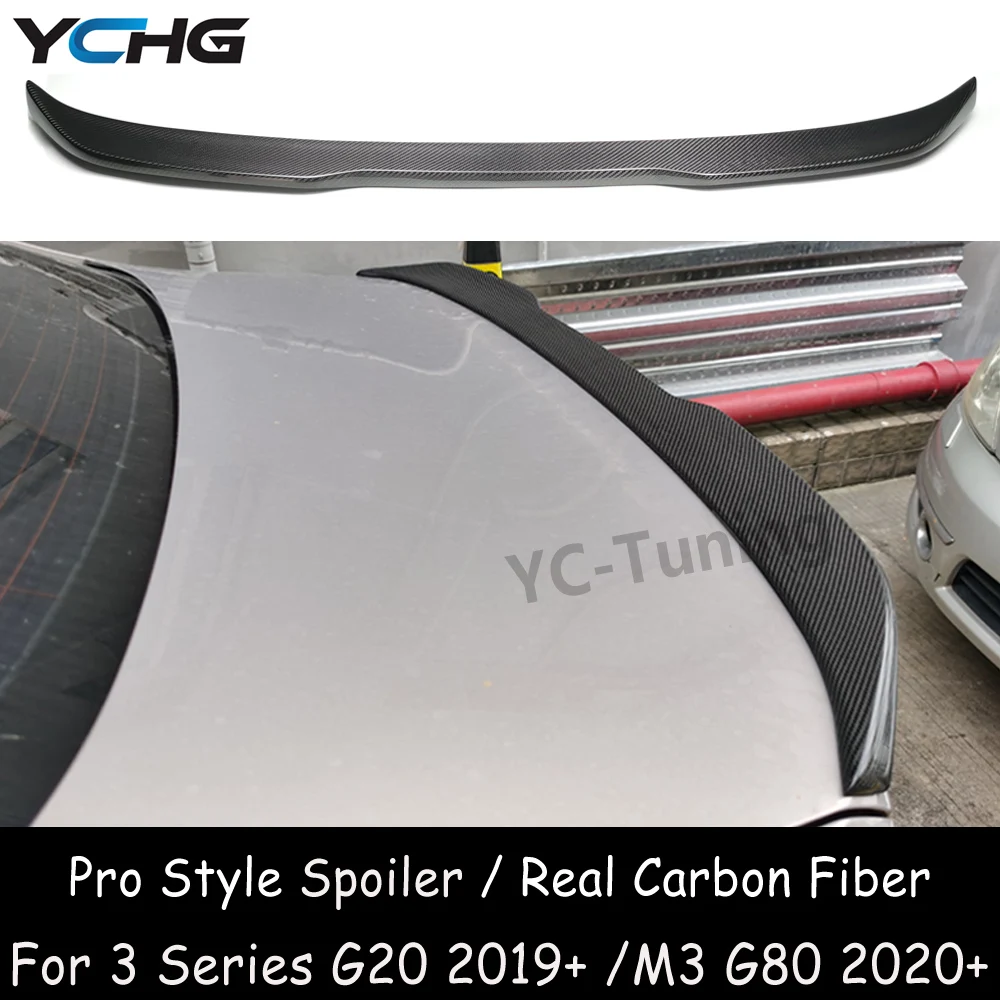 G20 G80 PRO Style FRP / Carbon Fiber Rear Trunk Spoiler Wing For BMW 3 Series Sedan G20 320i 330i M340i 2019-2024 & M3 G80 2021+