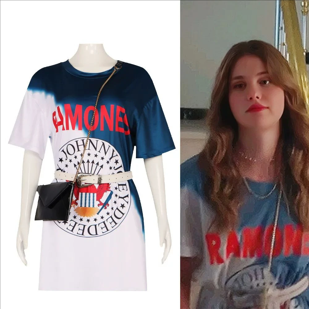 Nuevo Vestido de Cosplay de la Película My Fault Culpa Mia, Camiseta Larga con Estampado de Grafiti y Bolso de Cintura, Disfraz de Halloween para Mujer
