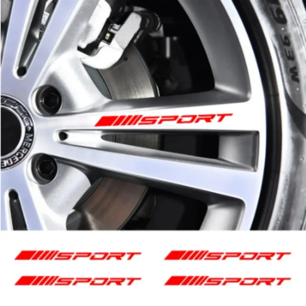 4-Piece Vinyl Wheel Rim Stickers Sport Racing DIY Stripes Car Styling Decals Durable Auto Accessories for SUV Trucks