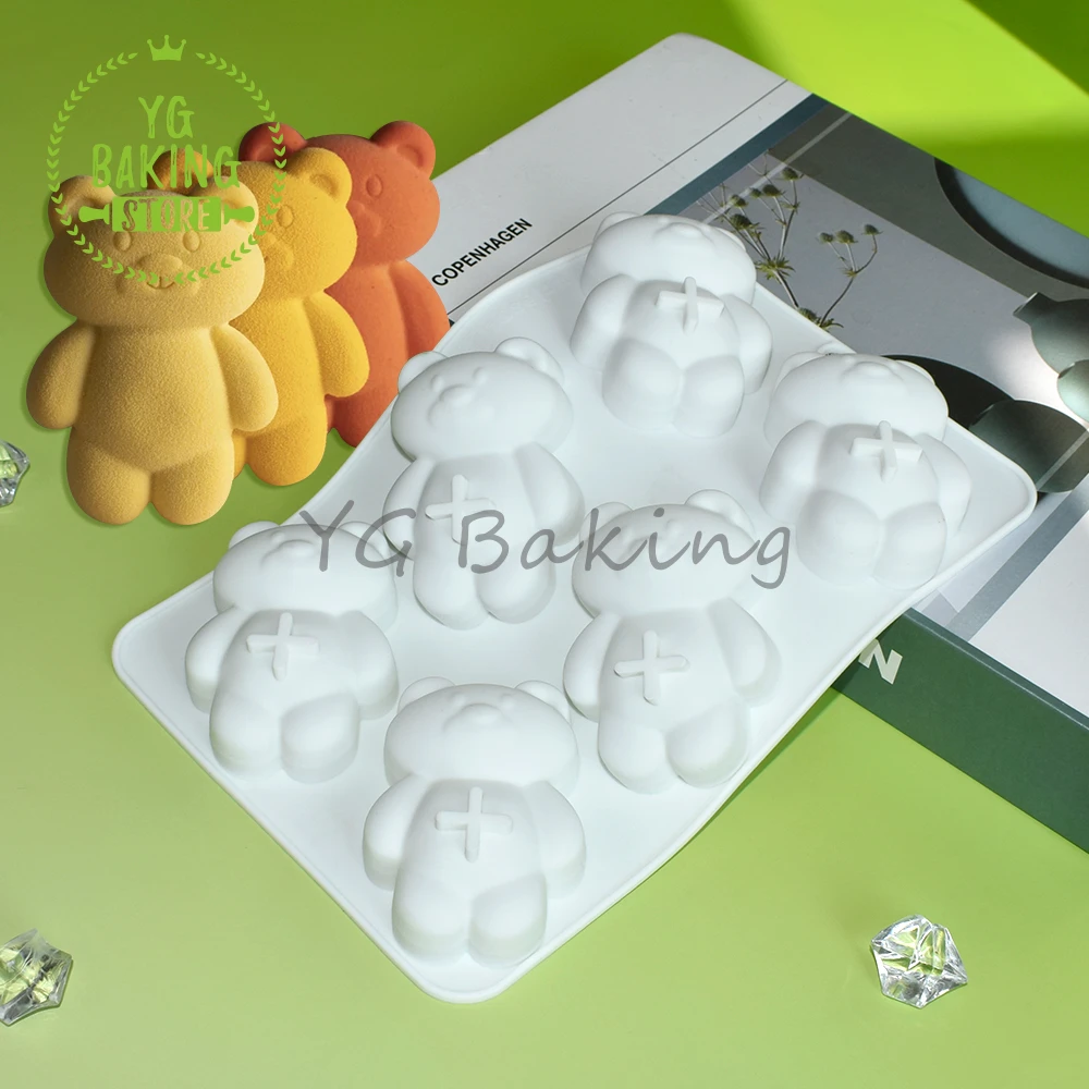 Dorica 6 Hole Baby Bear Chocolate Silicone Mousse Mold DIY Dessert Biscuit Mould Valentine\'s Day Cake Decorating Tools Bakeware