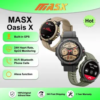 [World premiere] MASX Oasis X Premium GPS smartwatch Alexa built-in GPS Hi-Fi Bluetooth phone calls military grade sports watch