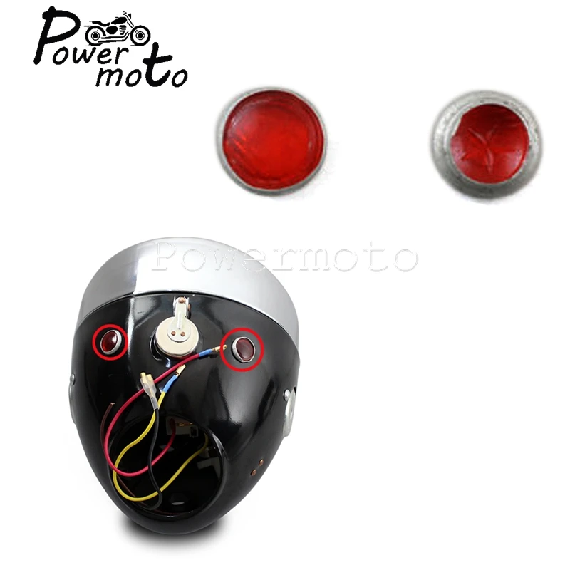 1 Pair Motorcycle Headlight Charge Light Lens For Zundapp DB DS DBK KS KS750 K750 Replika Wehrmacht BW40 Dnepr Ural Sidecar Red