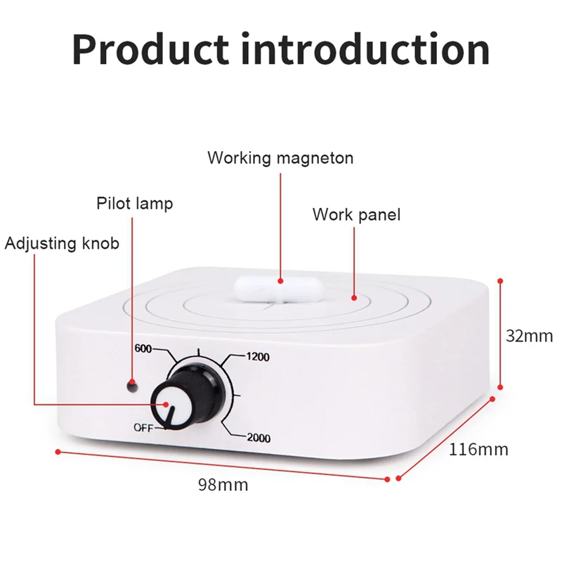 VO-W601 Mini Magnetic Stirrer 2000RPM Adjustable Speed Lab Mixer With Brushless Motor For Laboratory & Home Use EU Plug