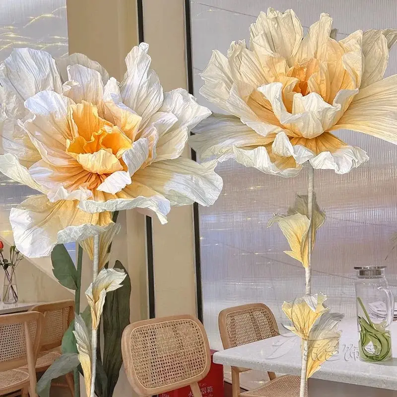 Giant Daisy Fake Flower for Wedding Decor Handmade Embossed Nordic Ins Style Paper Art Party Garden Decor Flower Home Decor