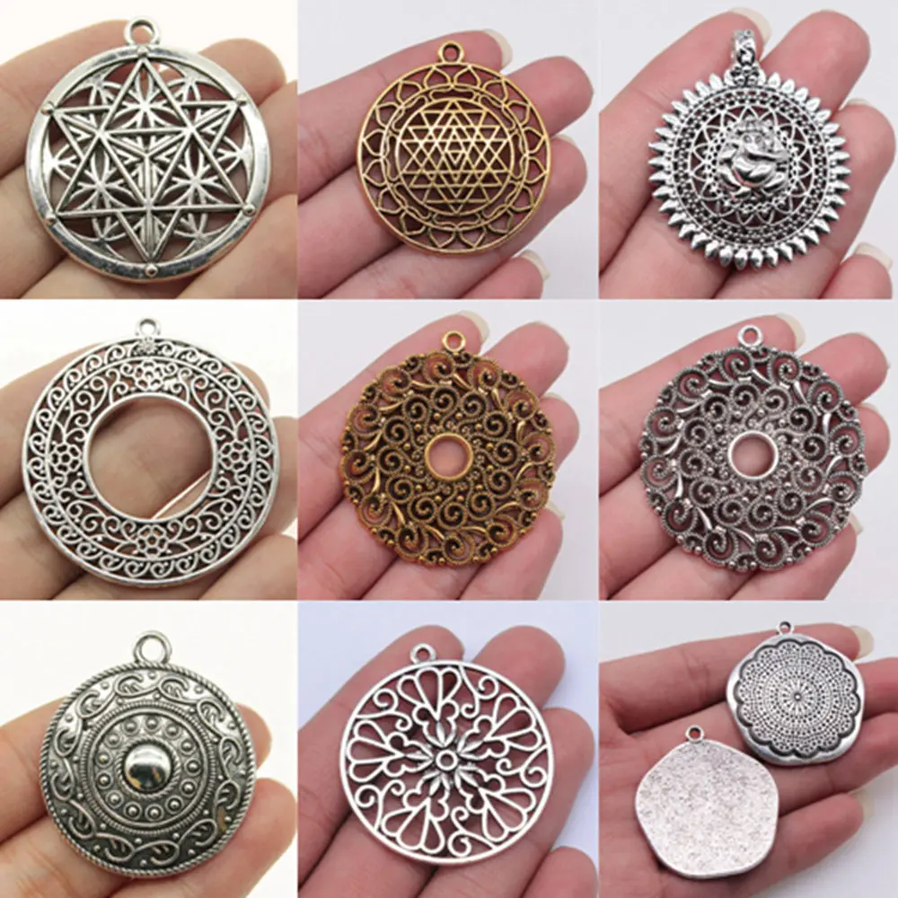 Bulk Charms For Jewelry Making Kit Pendant Diy Jewelry Accessories Sri Yantra Pattern Charms