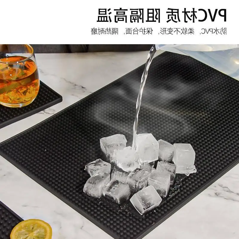 Waterproof Rectangular Bar Counter Mat Anti-Slip Pad for Tea op ake Cup Lemon Tea Pad Hammer Beat Tea Mat Dining Table Mat
