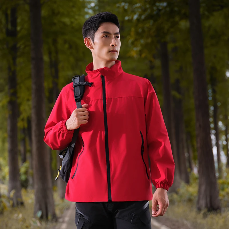 

Спортивная куртка ветрозащитная и водонепроницаемая новая осенне-зимняя мужская тонкая куртка с воротником-стойкой повседневный плащ пара
