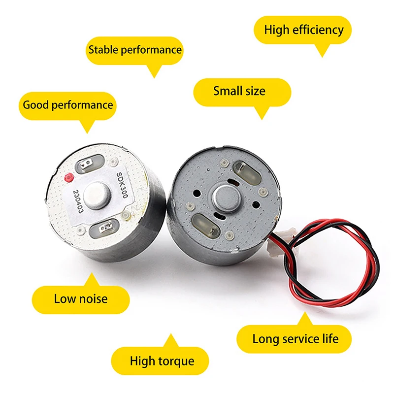 Motor DC RF-300C Mini 300 1.5V -6V 7000RPM Mikro 24.4MM Motor Spindle Bulat Arus Rendah untuk DIY Kipas Tenaga Surya, Mainan, Model Hobi