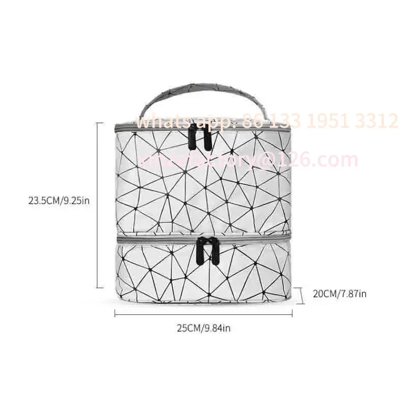 

Customizable Portable Waterproof Storage Bag Large Capacity High-Grade Cosmetic Bag PU Double-Layer Nail Polish Storage Bag Nail