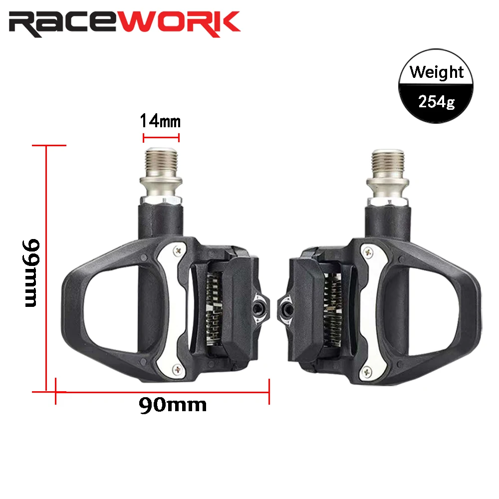 RACEWORK  Road Bike Pedal Sealed Bearings Sagging Ultra-light Nylon Self-locking SPD System Road Bicycle Pedals