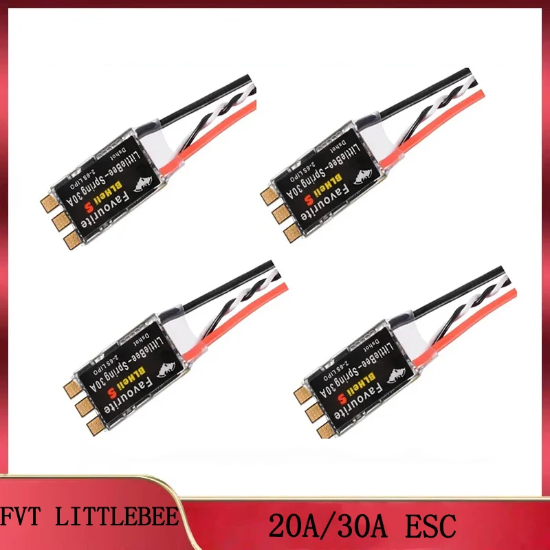 FVT LITTLEBEE BLHeli - s Spring ESC |   20A/30A، 2 - 6S بدون فرش، يدعم DSHOT/Multishot/OneShot للمراوح المتعددة