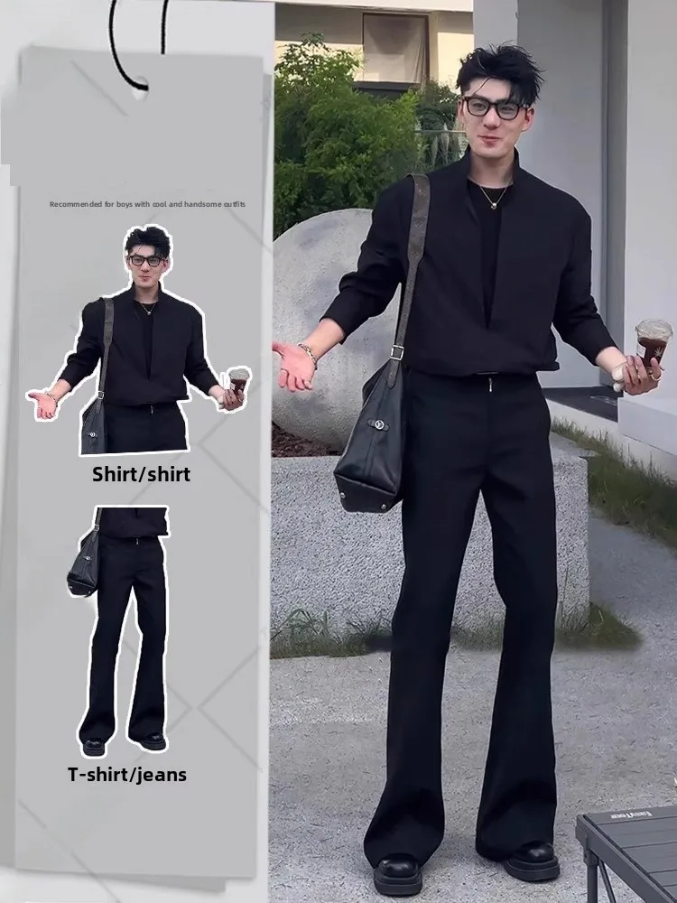 

Американские джинсы с отверстиями для ножей, мужские джинсы из двух предметов, белые длинные свечьи джинсы, повседневная одежда, дышащие летние джинсы свободного покроя