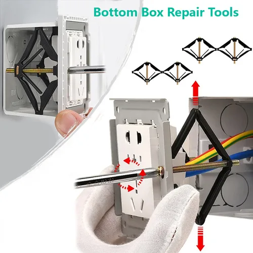 Caja inferior de enchufe de pared tipo 86, herramientas de reparación de tornillos, interruptor de pared, varilla de soporte fija, caja de enchufes de ajuste, juegos eléctricos, 10/50 Uds.