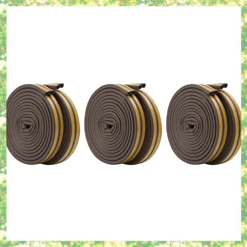 เป็นมิตรกับสิ่งแวดล้อม-6 ม้วนEVA Seal Weather StripโฟมเทปDประเภท 10MประตูWindows Draft Excluder Anti-Collisionซีลแถบ