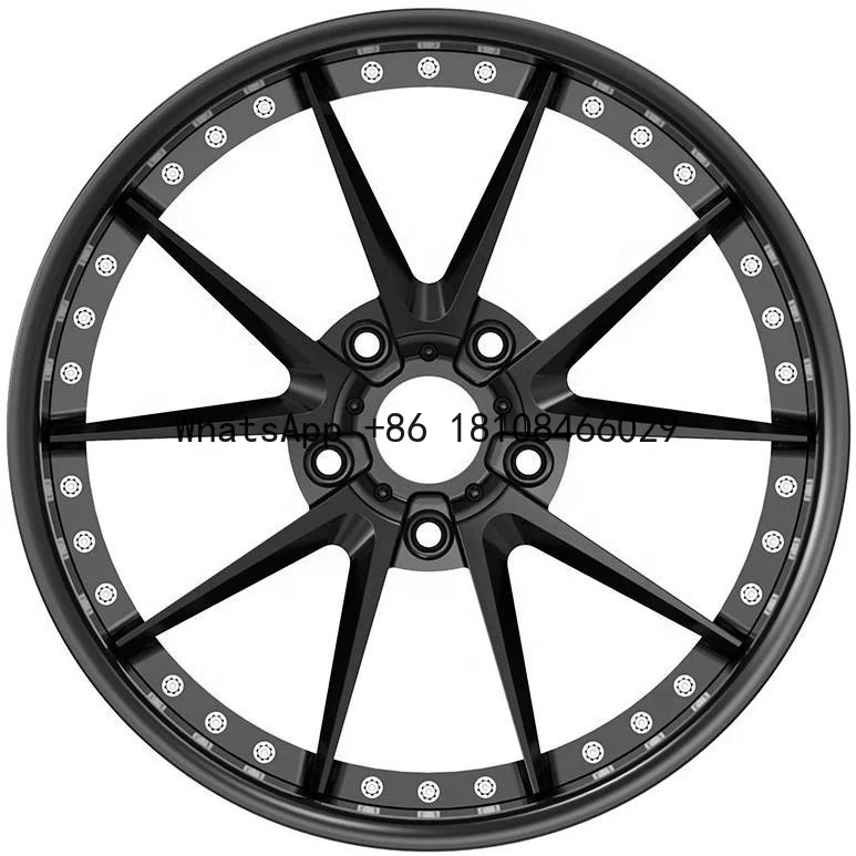 Custom 2 piece forged matte black alloy rim full size 16/17/19/22 inch 5x100 5x114.3 5x120 deep lip wheel for Land Rover BMW