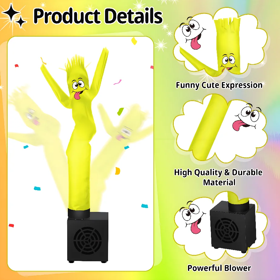 3PCS Party 5V Type C Usb Grappige Wacky Zwaaiende Man Dans Buis Guy Speelgoed Desktop Decoratie Indoor Mini opblaasbare Lucht Dansers