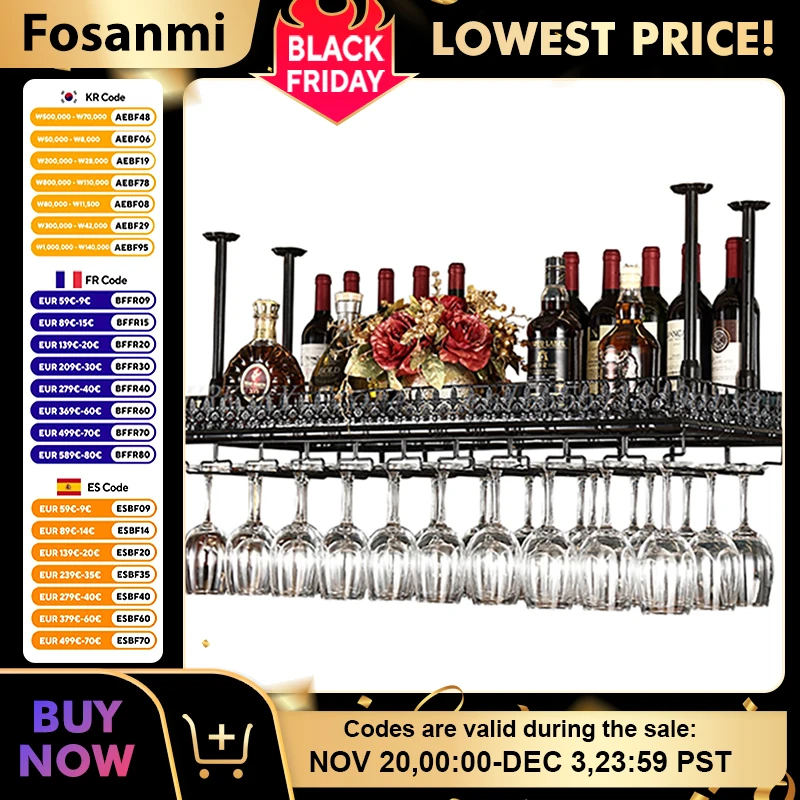 

Metal Wine Glass Rack Upside Down Ceiling Hanging Goblet Glass Cup Holder Hanger Storage Home Bar Pub Wine Shelf Rack Organizer