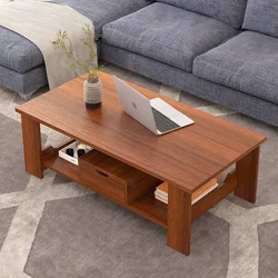 Coffee Table Simple Double-layer Small Table Wooden Simple Modern Living Room Side Storage Small Apartment Bed Table