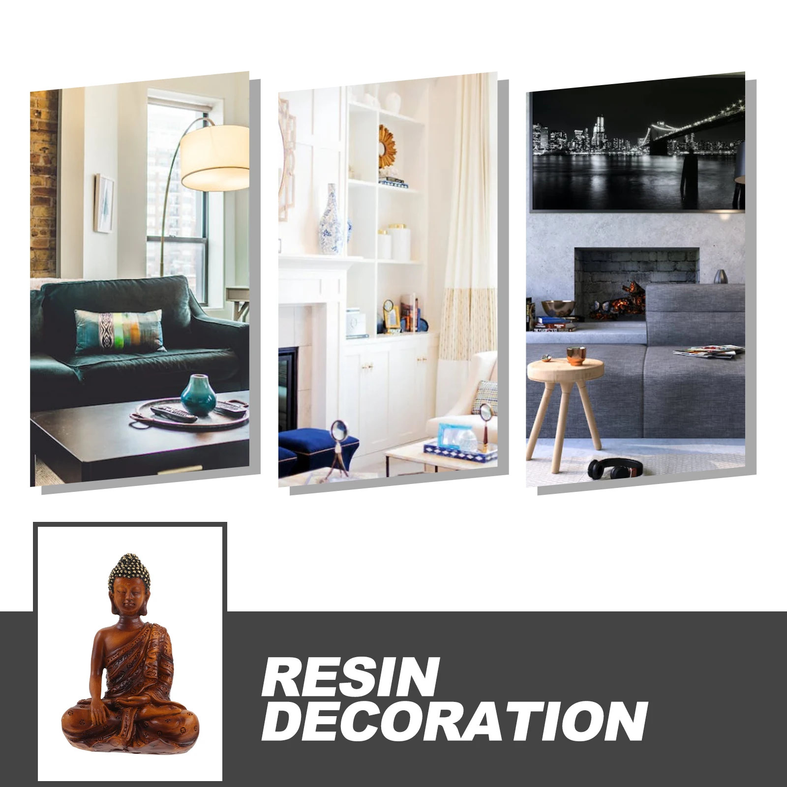 

Статуя Будды из имитации камня, фигурка из смолы, декор, скульптура для дома, дзен, небольшой размер, полка для дисплея, стол, статуи Будды