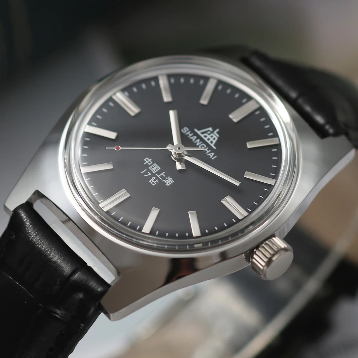 Shanghai Reloj mecánico de cuerda manual de 36 mm 7120 - Reloj de diseño Bauhaus resistente al agua de acero inoxidable para hombres y mujeres (envío directo)