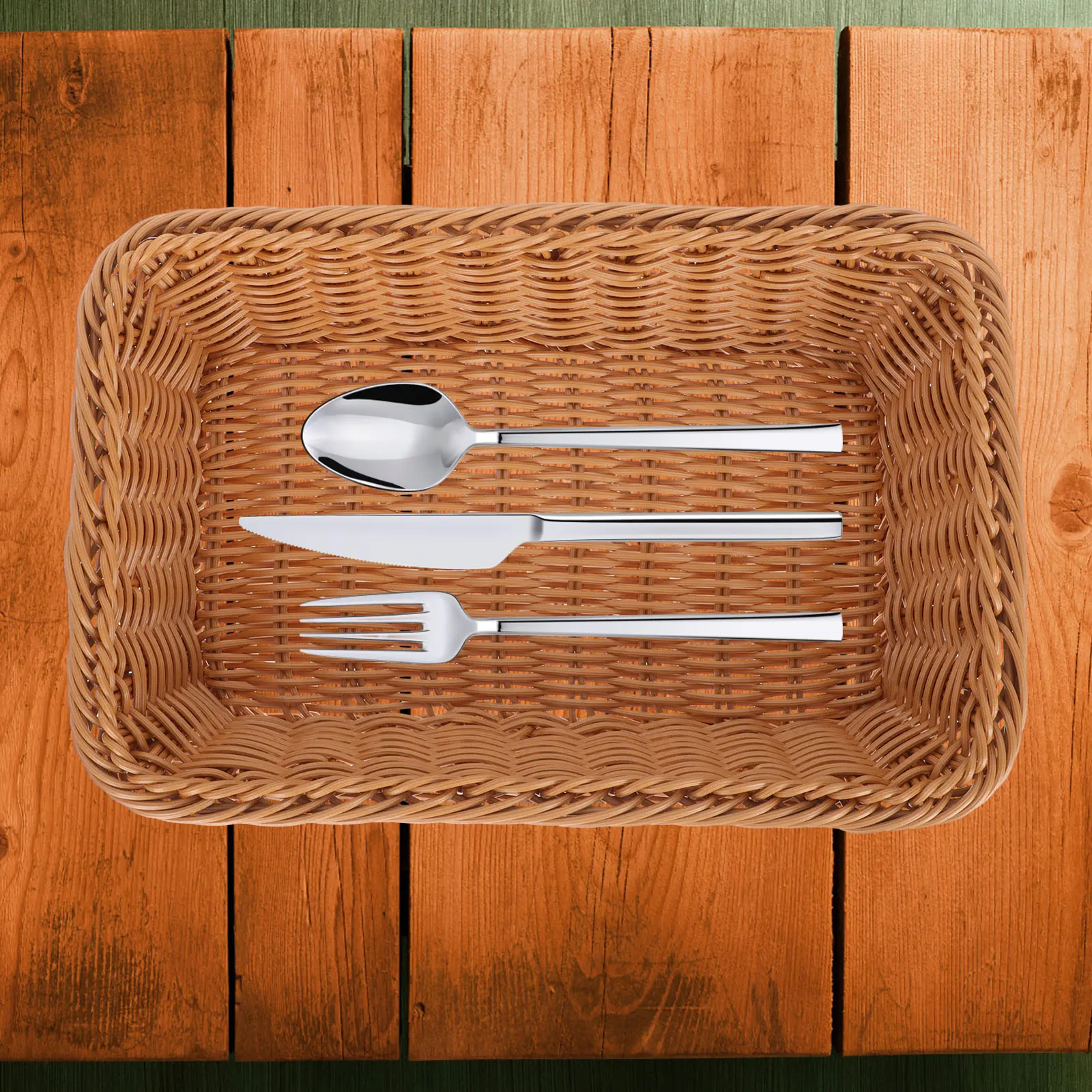 

Knife Fork Spoon Storage Basket Household Utensil Organizer Kitchen Plastic Brown Cutlery Mesh Countertop Tool Safe