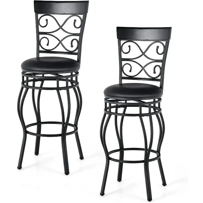 Bar Stools Set of 2, 360 Degree Swivel, 30\