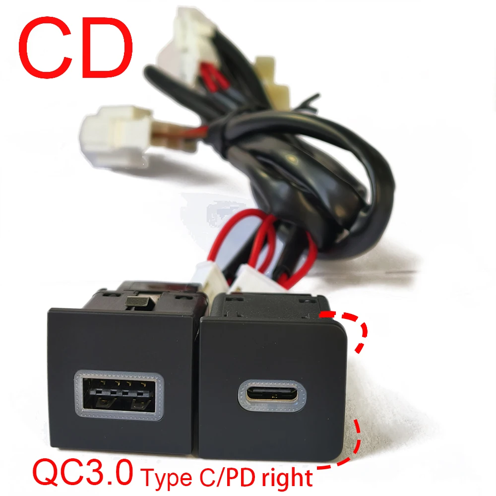 Voor VW Golf 6 MK6 Jetta 5 MK5 Scirocco 2006-2012 Auto USB Lader PD Quick Charge QC3.0 Auto telefoon Opladen Adapter Knop