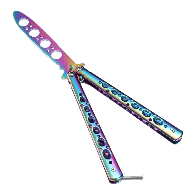 أداة تدريب على شكل فراشة قابلة للطي من الفولاذ المقاوم للصدأ للجيب، أداة غير مقطوعة للألعاب الخارجية وحركات اليد